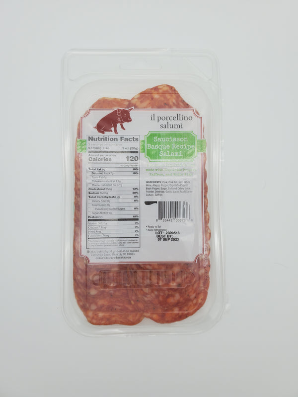 Saucisson Basque Salami, Sliced