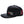 Load image into Gallery viewer, A black baseball hat pictured at the side with il porcellino salumi&#39;s name on the front left and the brands logo on the back left of the hat.
